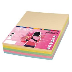 Papel multifunción Fabrisa - A4 - 80 g - Pack 100 hojas - Colores surtidos pastel