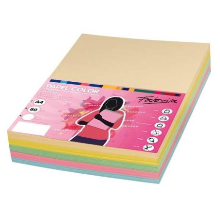Papel multifunción Fabrisa - A4 - 80 g - Pack 100 hojas - Colores surtidos pastel