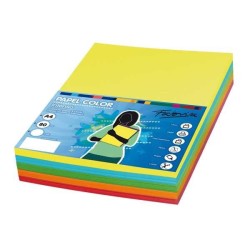 Papel multifunción Fabrisa - A4 - 80 g - Pack 100 hojas - Colores vivos surtidos