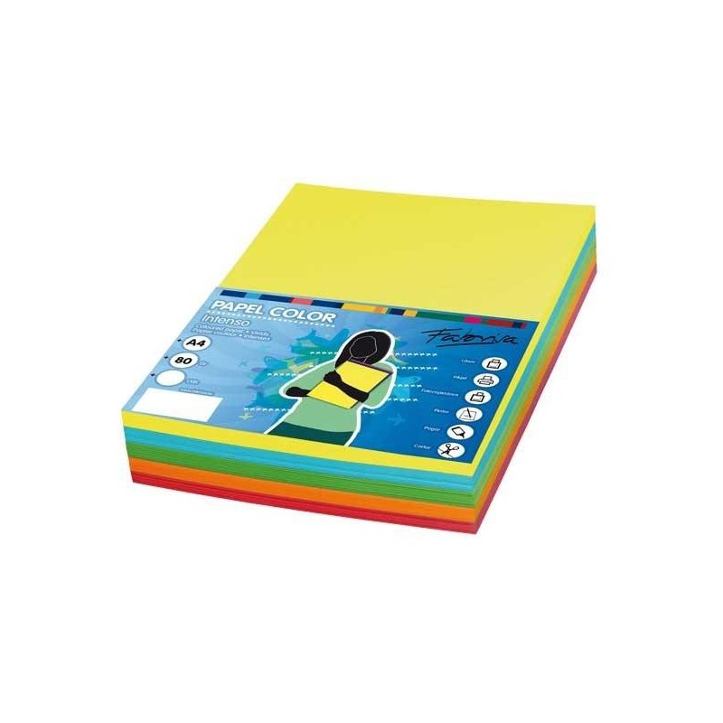 Papel multifunción Fabrisa - A4 - 80 g - Pack 250 hojas - Colores vivos surtidos