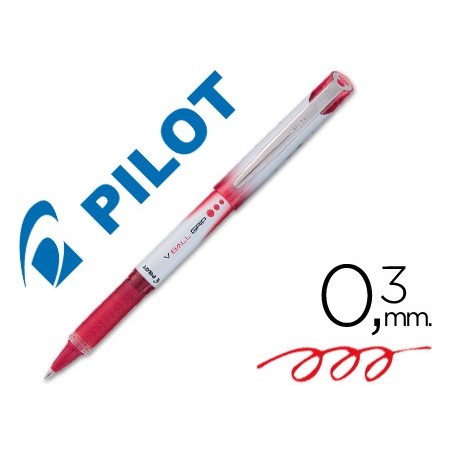 ROTULADOR PILOT ROLLER V-BALL GRIP ROJO 0.5 MM