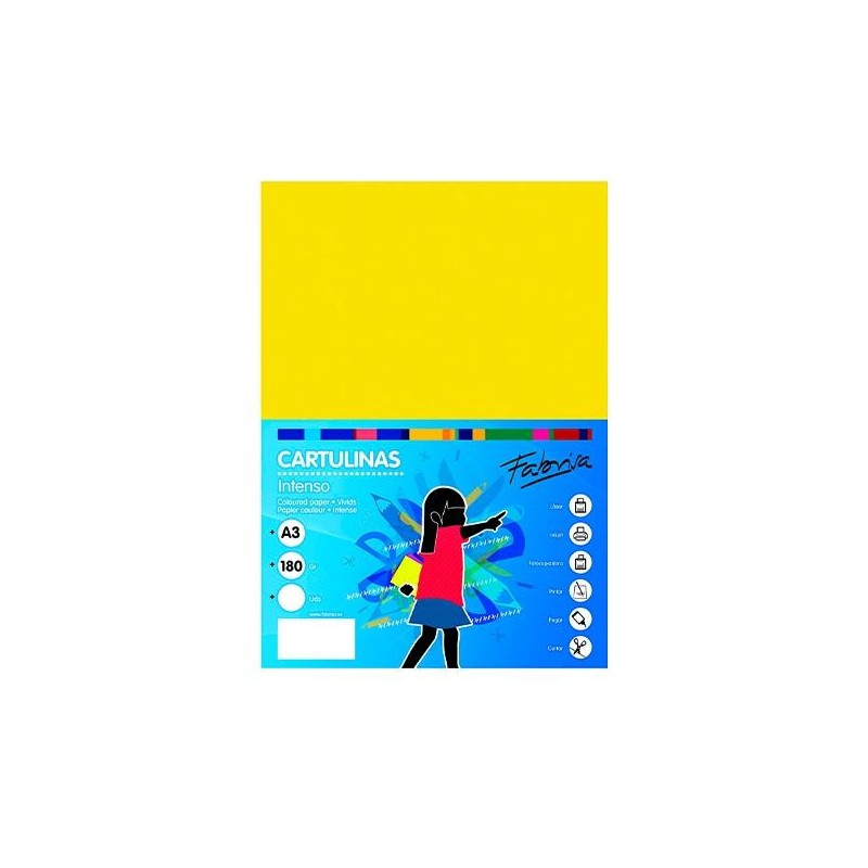 Cartulina Fabrisa - A3 - 180 g - Color amarillo (PACK INDIVISIBLE DE 50 UNIDADES) Cartulina Fabrisa - A3 - 180 g - Color amarillo (PACK INDIVISIBLE DE 50 UNIDADES)