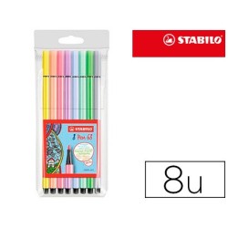 ROTULADOR STABILO ACUARELABLE PEN 68 ESTUCHE DE 8 COLORES SURTIDOS PASTEL