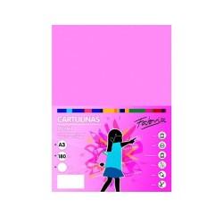 Cartulina Fabrisa - A3 - 180 g - Color rosa (PACK INDIVISIBLE DE 50 UNIDADES)