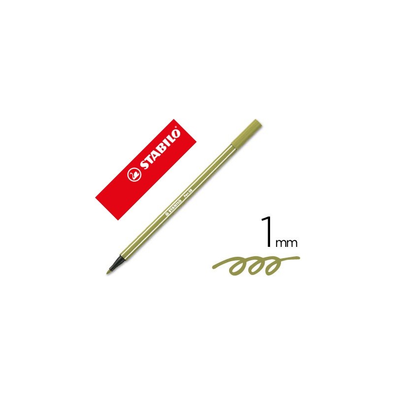 ROTULADOR STABILO ACUARELABLE PEN 68 VERDE TIERRA 1 MM