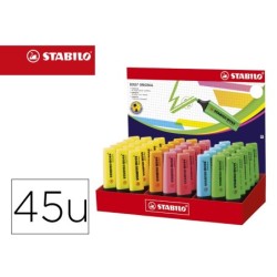 ROTULADOR STABILO BOSS FLUORESCENTE 70 EXPOSITOR DE 45 UNIDADES COLORES SURTIDOS