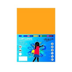 Cartulina Fabrisa - A3 - 180 g - Color naranja azafrán (PACK INDIVISIBLE DE 50 UNIDADES)