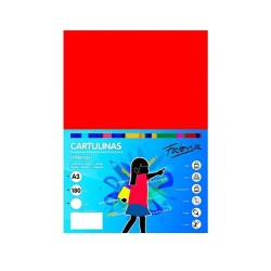 Cartulina Fabrisa - A3 - 180 g - Color rojo (PACK INDIVISIBLE DE 50 UNIDADES)