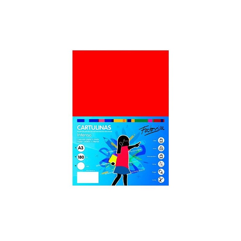 Cartulina Fabrisa - A3 - 180 g - Color rojo (PACK INDIVISIBLE DE 50 UNIDADES) Cartulina Fabrisa - A3 - 180 g - Color rojo (PACK INDIVISIBLE DE 50 UNIDADES)