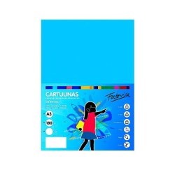 Cartulina Fabrisa - A3 - 180 g - Color azul turquesa (PACK INDIVISIBLE DE 50 UNIDADES)