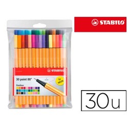 ROTULADOR STABILO POINT 88 COLORES NEON ESTUCHE 25+5 UNIDADES