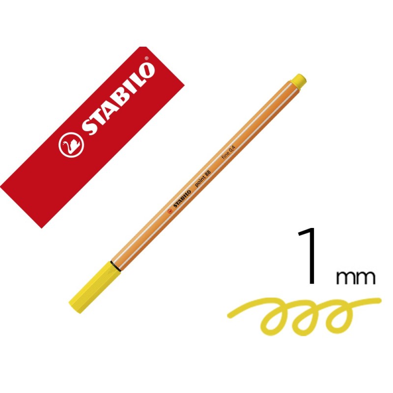 ROTULADOR STABILO PUNTA DE FIBRA POINT 88 AMARILLO LIMON 0,4 MM