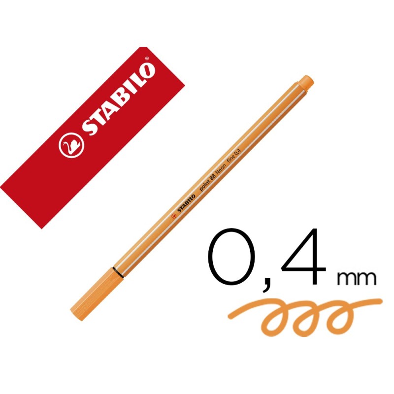 ROTULADOR STABILO PUNTA DE FIBRA POINT 88 NARANJA NEON