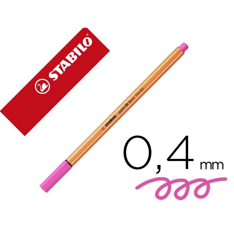 ROTULADOR STABILO PUNTA DE FIBRA POINT 88 ROSA NEON