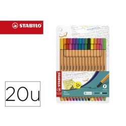 ROTULADOR STABILO PUNTA DE FIBRA POINT 88 ESTUCHE DE 15 UNIDADES COLORES SURTIDOS + 5 COLORES NEON