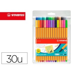 ROTULADOR STABILO PUNTA DE FIBRA POINT 88 ESTUCHE DE 30 UNIDADES SURTIDAS