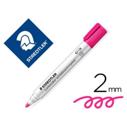 ROTULADOR STAEDTLER LUMOCOLOR 351 PARA PIZARRA BLANCA PUNTA REDONDA 2 MM RECARGABLE COLOR ROSA (PACK INDIVISIBLE 10 UDS)