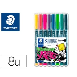 ROTULADOR STAEDTLER LUMOCOLOR RETROPROYECCION PUNTA DE FIBRA 318 ESTUCHE DE 8 UNIDADES COLORES SURTIDOS
