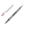 ROTULADOR TOMBOW FUDENOSUKE TINTA BASE DE AGUA DOBLE PUNTA BLANDA COLOR GRIS/NEGRO