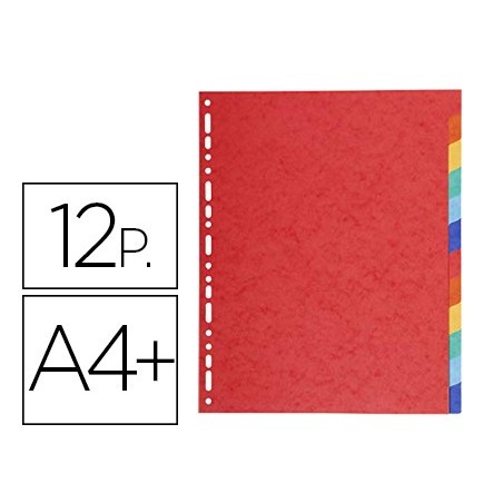 SEPARADORES EXACOMPTA CARTULINA BRILLO JUEGO DE 12 SEPARADORES DIN A4+ MULTITALADRO