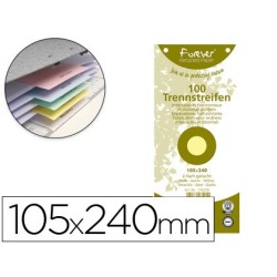 SEPARADOR EXACOMPTA CARTULINA DE 180 GR JUEGO DE 100 SEPARADORES 105X240 MM CON 2 TALADROS COLOR AMARILLO