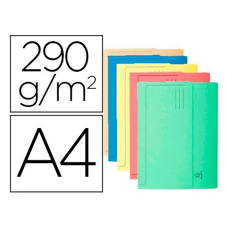 SUBCARPETA CARTULINA CON BOLSA EXACOMPTA DIN A4 COLORES SURTIDOS 290 GR (PACK INDIVISIBLE 50 UDS)