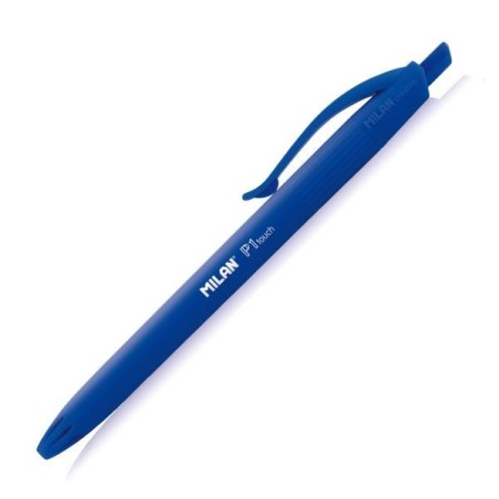 Bolígrafo retráctil Milan P1 Touch - Punta 1 mm - Color azul