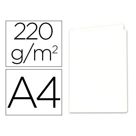SUBCARPETA CARTULINA EXACOMPTA DIN A4 BLANCA 220 GR (PACK INDIVISIBLE 100 UDS)