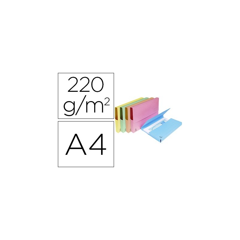 SUBCARPETA CARTULINA LUSTRADA CON BOLSA EXACOMPTA DIN A4 COLORES SURTIDOS 210 GR (PACK INDIVISIBLE 50 UDS)