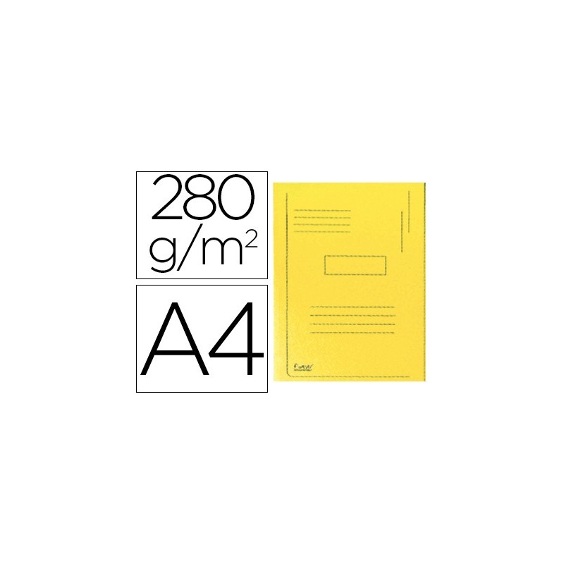 SUBCARPETA CARTULINA RECICLADA EXACOMPTA A4 AMARILLO 280G/M2 CON 2 SOLAPAS INTERIOR (PACK INDIVISIBLE 50 UDS)