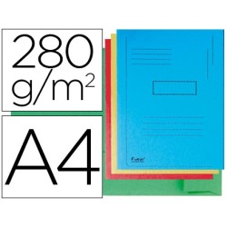 SUBCARPETA CARTULINA RECICLADA EXACOMPTA A4 COLORES SURTIDOS 280G/M2 CON 2 SOLAPAS INTERIOR (PACK INDIVISIBLE 50 UDS)