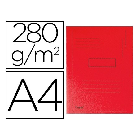 SUBCARPETA CARTULINA RECICLADA EXACOMPTA A4 ROJA 280G/M2 CON 2 SOLAPAS INTERIOR (PACK INDIVISIBLE 50 UDS)