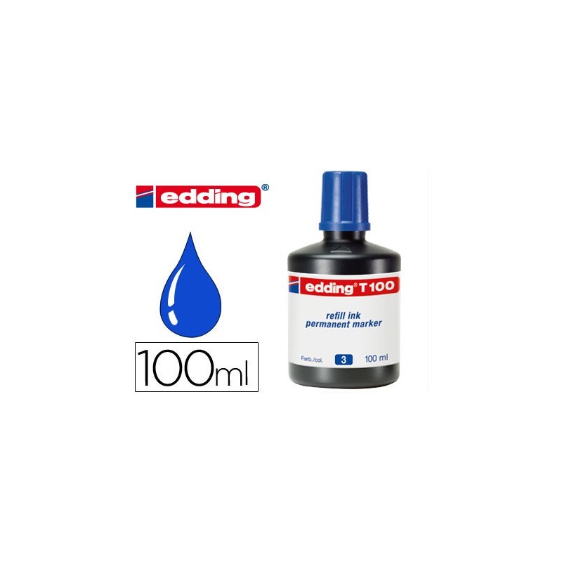 TINTA ROTULADOR EDDING T-100 AZUL FRASCO DE 100 ML
