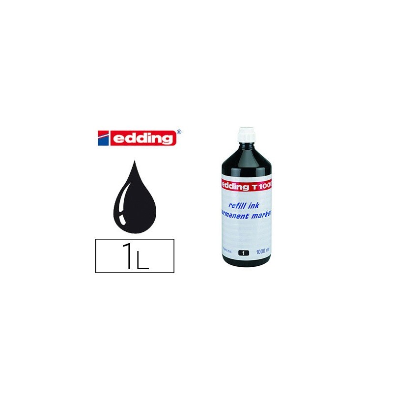TINTA ROTULADOR EDDING T-1000 NEGRO FRASCO DE 1 LITRO