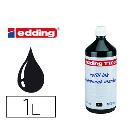TINTA ROTULADOR EDDING T-1000 NEGRO FRASCO DE 1 LITRO