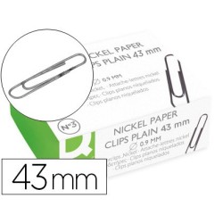 CLIPS NIQUELADOS Q-CONNECT N 3 43 MM CAJA DE 100