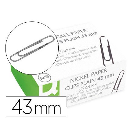 CLIPS NIQUELADOS Q-CONNECT N 3 43 MM CAJA DE 100