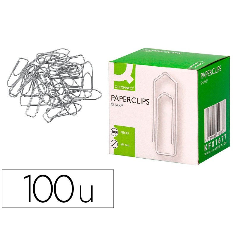CLIPS NIQUELADOS Q-CONNECT N 4 50 MM CAJA DE 100