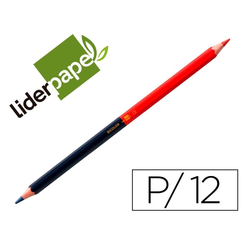 LAPICES BICOLOR LIDERPAPEL ROJO-AZUL