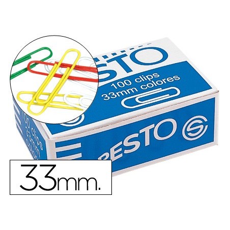 CLIPS COLORES PAPER CAJA DE 100 UNIDADES