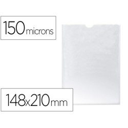 FUNDA PORTADOCUMENTO Q-CONNECT DIN A5 150 MICRAS PVC TRANSPARENTE CON UÑERO 148X210 MM (PACK INDIVISIBLE 25 UDS)
