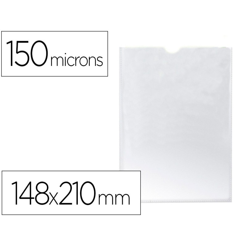 FUNDA PORTADOCUMENTO Q-CONNECT DIN A5 150 MICRAS PVC TRANSPARENTE CON UÑERO 148X210 MM (PACK INDIVISIBLE 25 UDS)