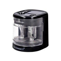 SACAPUNTAS Q-CONNECT KF14568 ELECTRICO DE SOBREMESA CABLE USB/4 PILAS AA AFILA CUCHILLA DIAMETROS DE 6 A 12MM DOS USOS