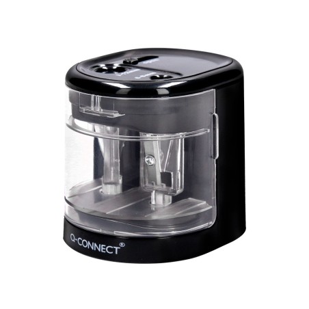 SACAPUNTAS Q-CONNECT KF14568 ELECTRICO DE SOBREMESA CABLE USB/4 PILAS AA AFILA CUCHILLA DIAMETROS DE 6 A 12MM DOS USOS