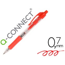 BOLIGRAFO Q-CONNECT ROJO RETRACTIL -CON SUJECION DE CAUCHO