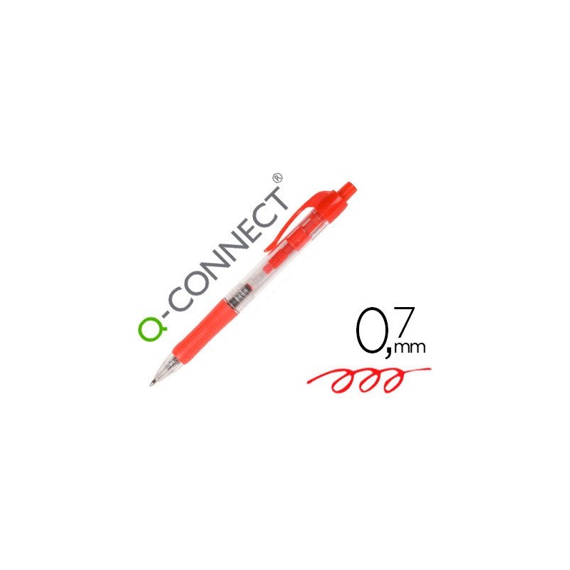 BOLIGRAFO Q-CONNECT ROJO RETRACTIL -CON SUJECION DE CAUCHO