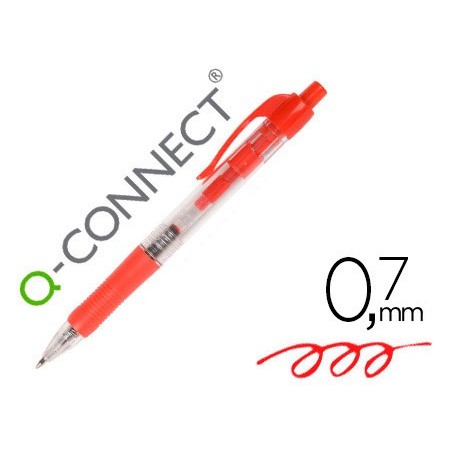 BOLIGRAFO Q-CONNECT ROJO RETRACTIL -CON SUJECION DE CAUCHO