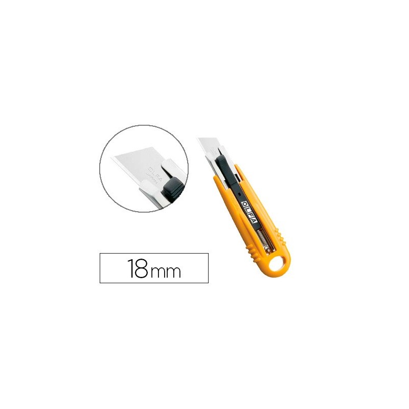 CUTER OLFA PLASTICO CUCHILLA ANCHA 18 MM RETRACTIL APTO PARA ZURDOS