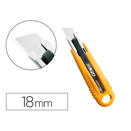 CUTER OLFA PLASTICO CUCHILLA ANCHA 18 MM RETRACTIL APTO PARA ZURDOS