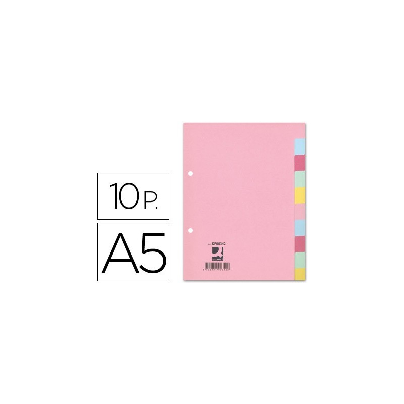 SEPARADOR Q-CONNECT CARTULINA JUEGO DE 10 SEPARADORES DIN A5
